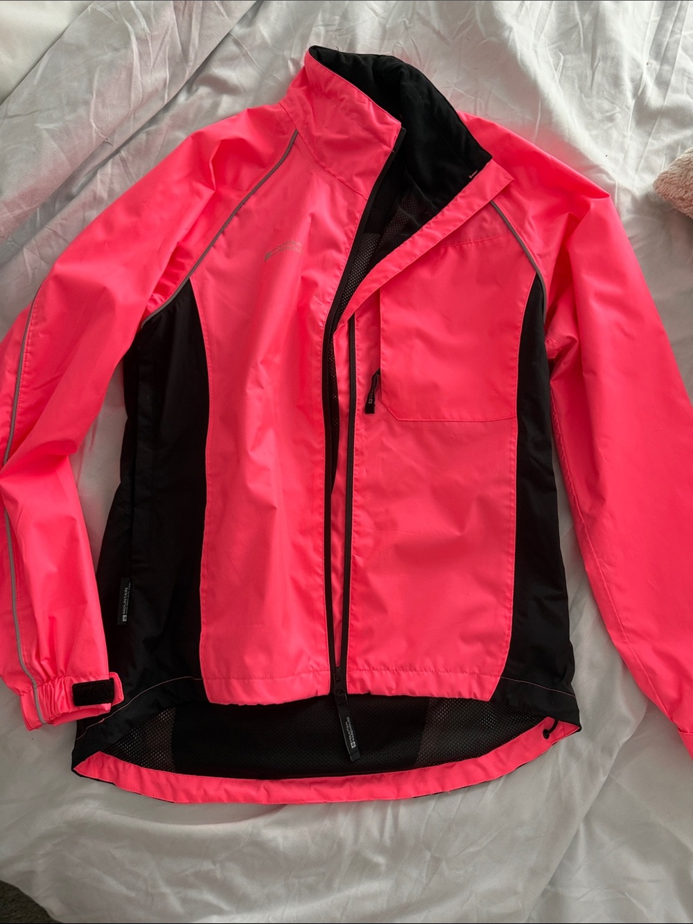 Women's Neon Pink Ski & Snow Shell Jacket with Black Panels